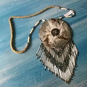 Native american beaded breast plate style necklace