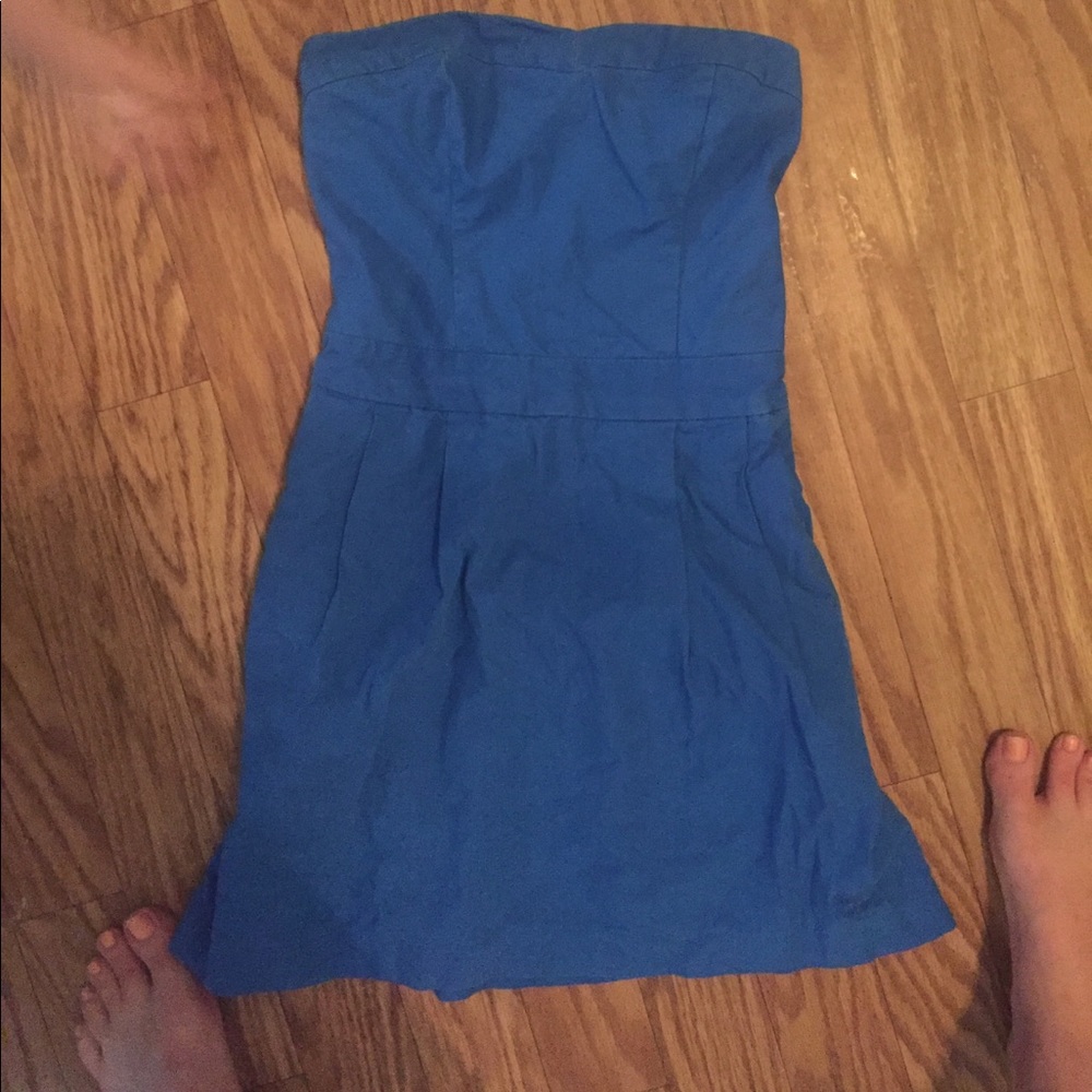 Abercrombie and Fitch blue strapless dress