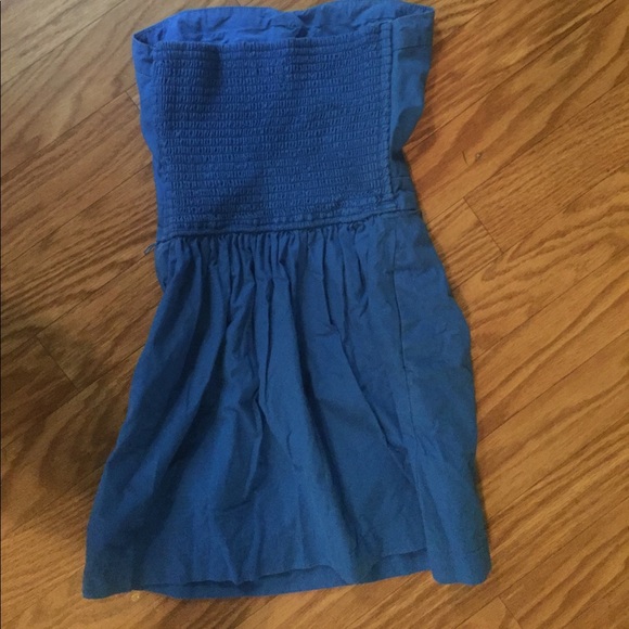Abercrombie and Fitch blue strapless dress - Picture 2 of 3