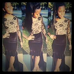 Velveteen/ lace Custom dress