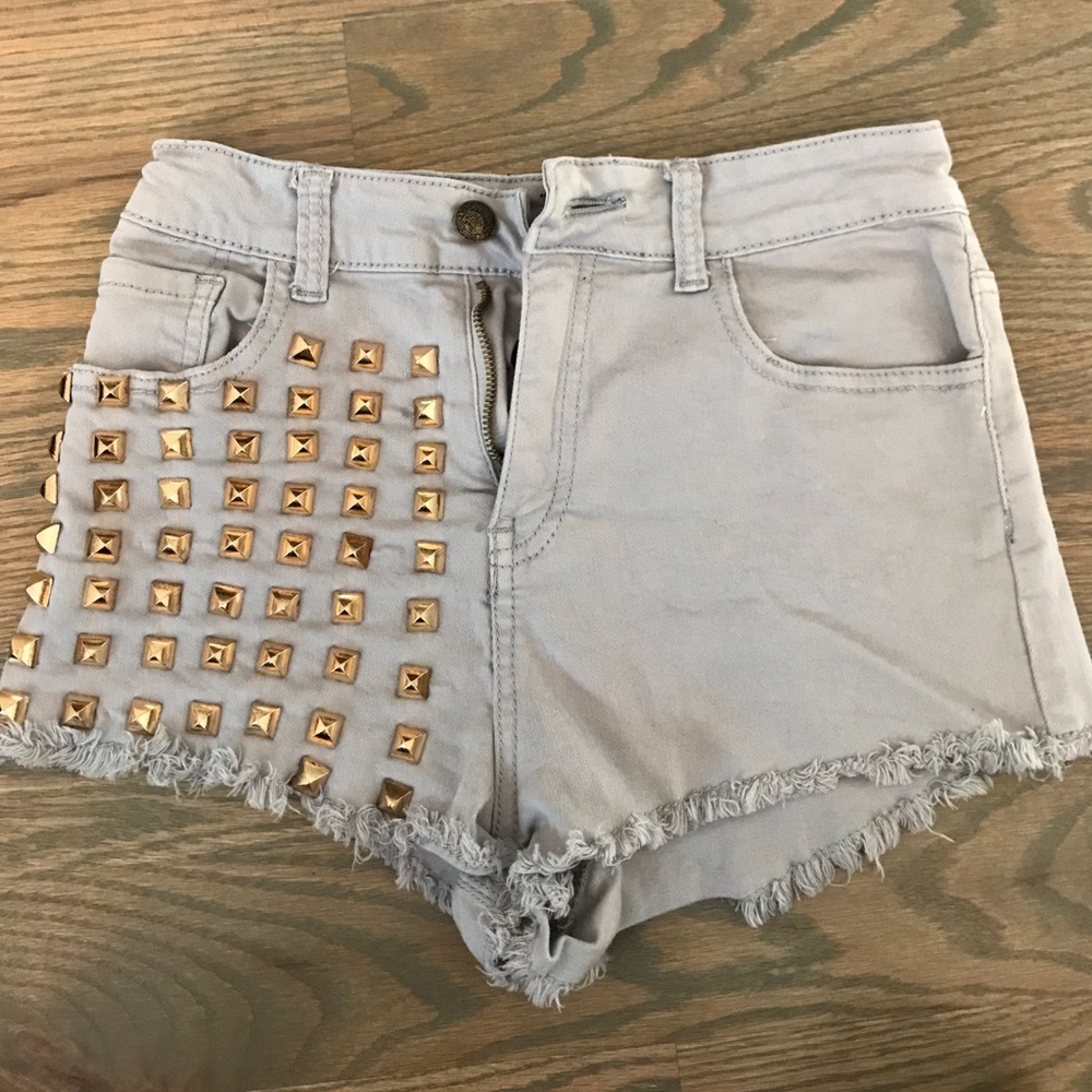 Pacsun high waisted shorts with gold studs
