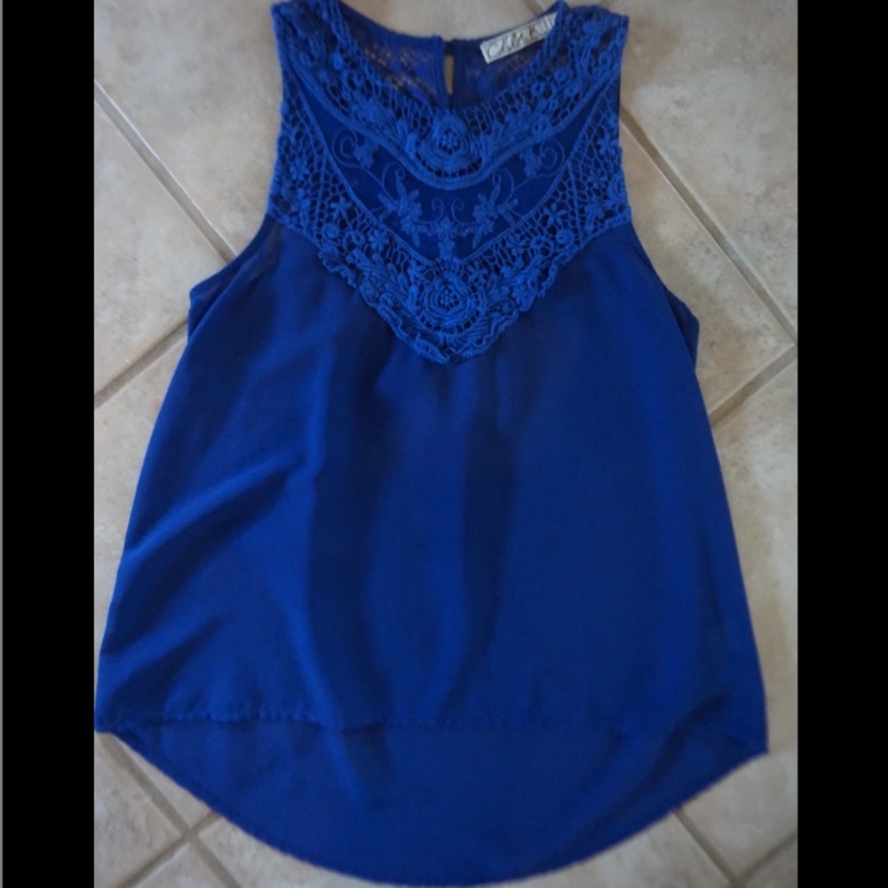 Chloe K high neck halter lace tank top Nordstrom