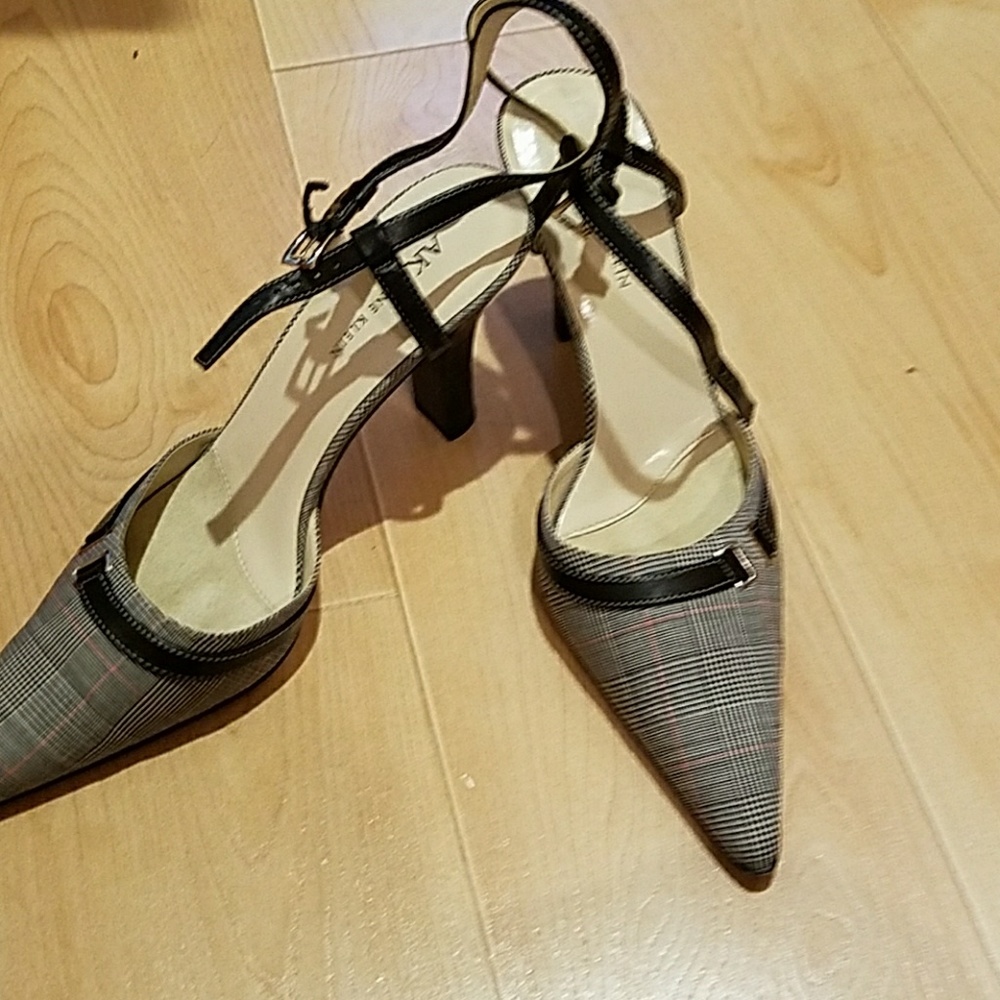 Strappy pointy toe heels