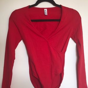 American Apparel red bodysuit,m