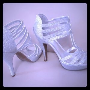 Silver high heels