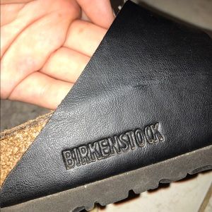 Black two strap Birkenstocks