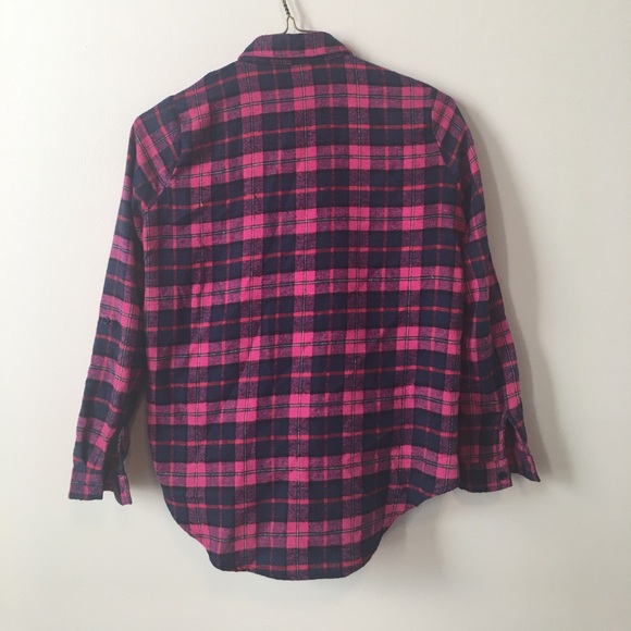 Pink and Navy Flannel with Tribal Embroidery - Picture 4 of 4
