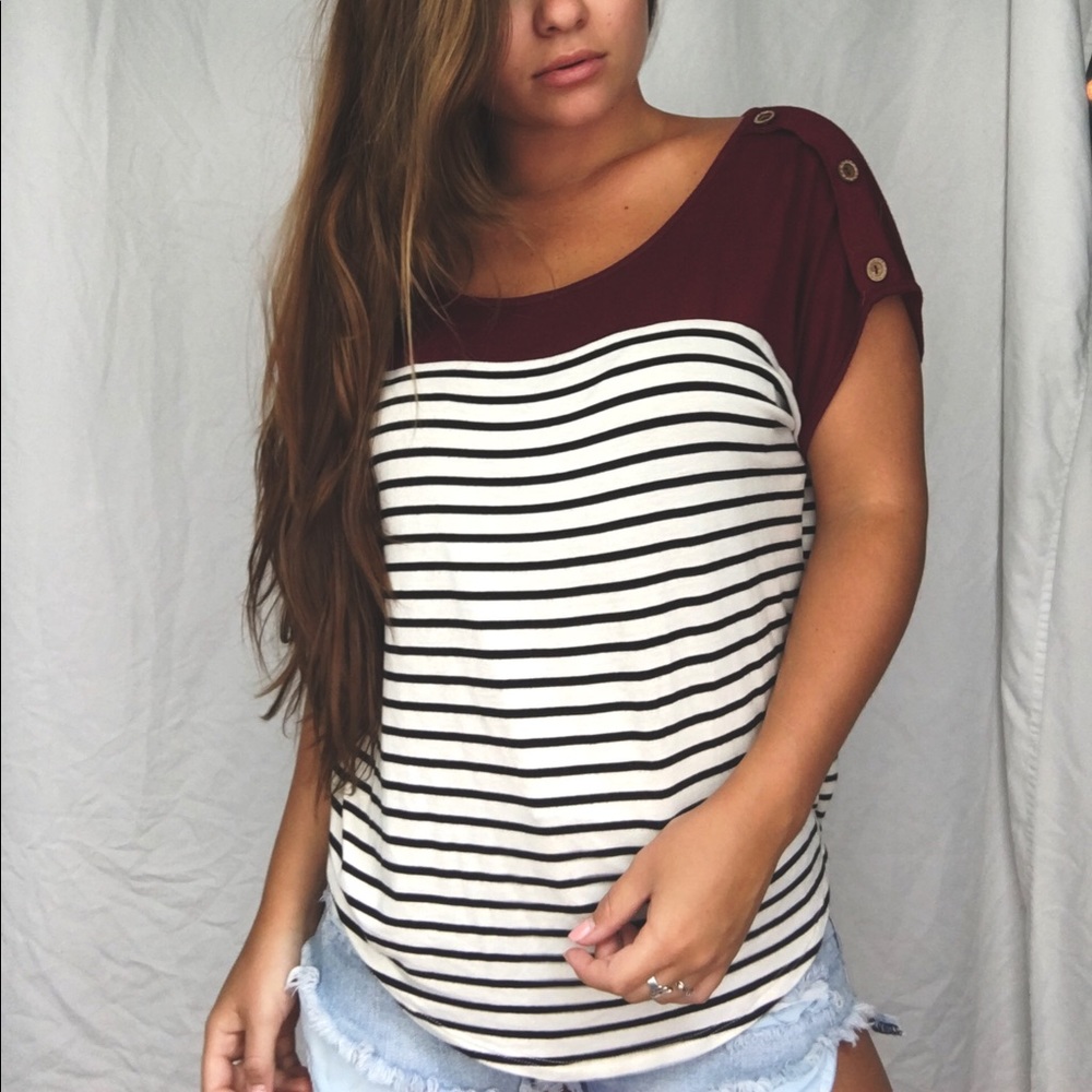 red and striped shirt