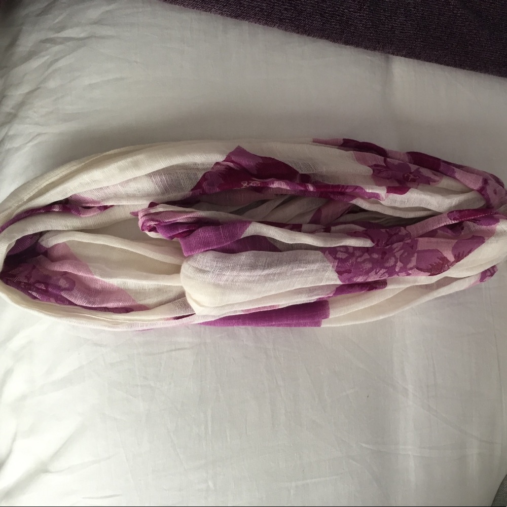 Linen Foral Infinity Scarf