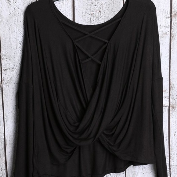 1 LEFT • Black Cross Back Top - Picture 4 of 4