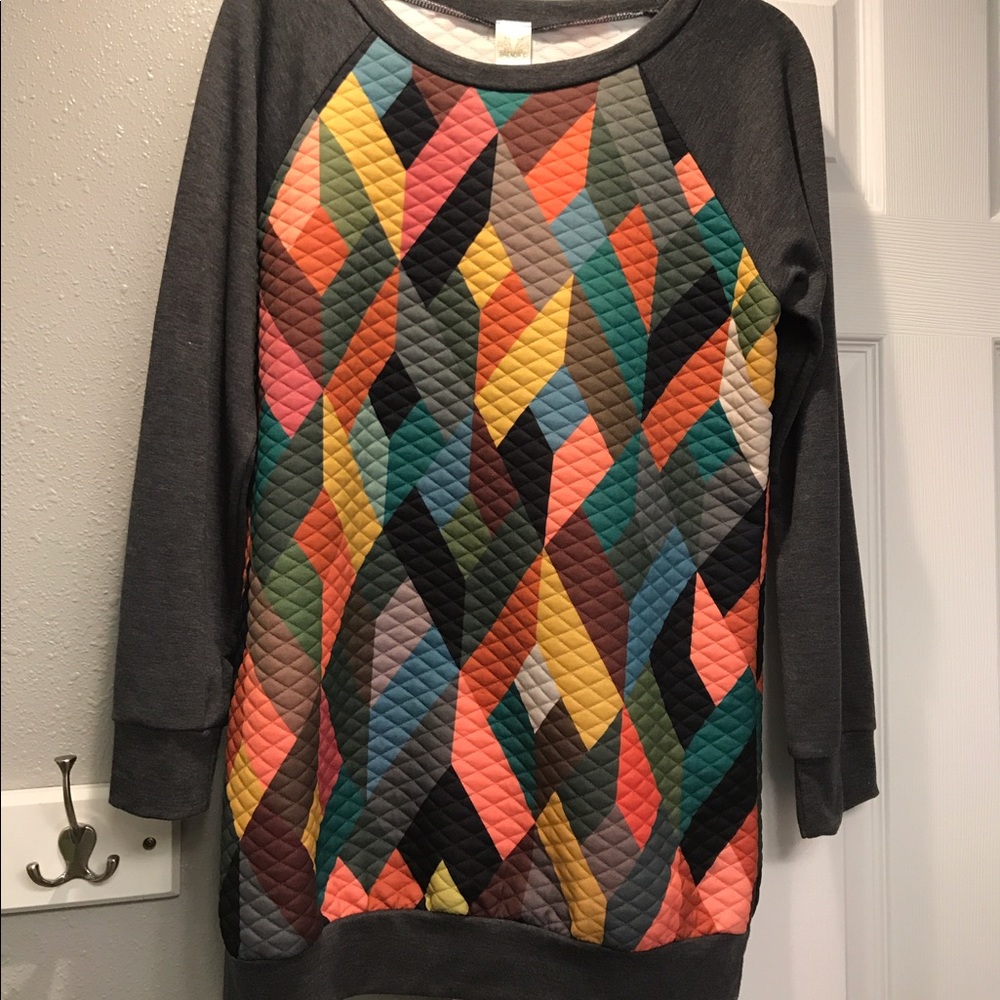 Colorful Geometric Tunic-style Sweater