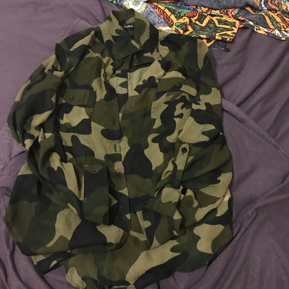 Chiffon camo shirt