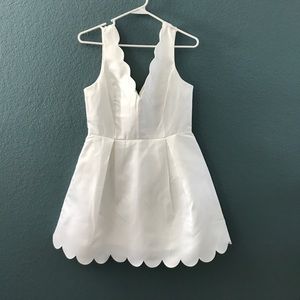 White scalloped dress