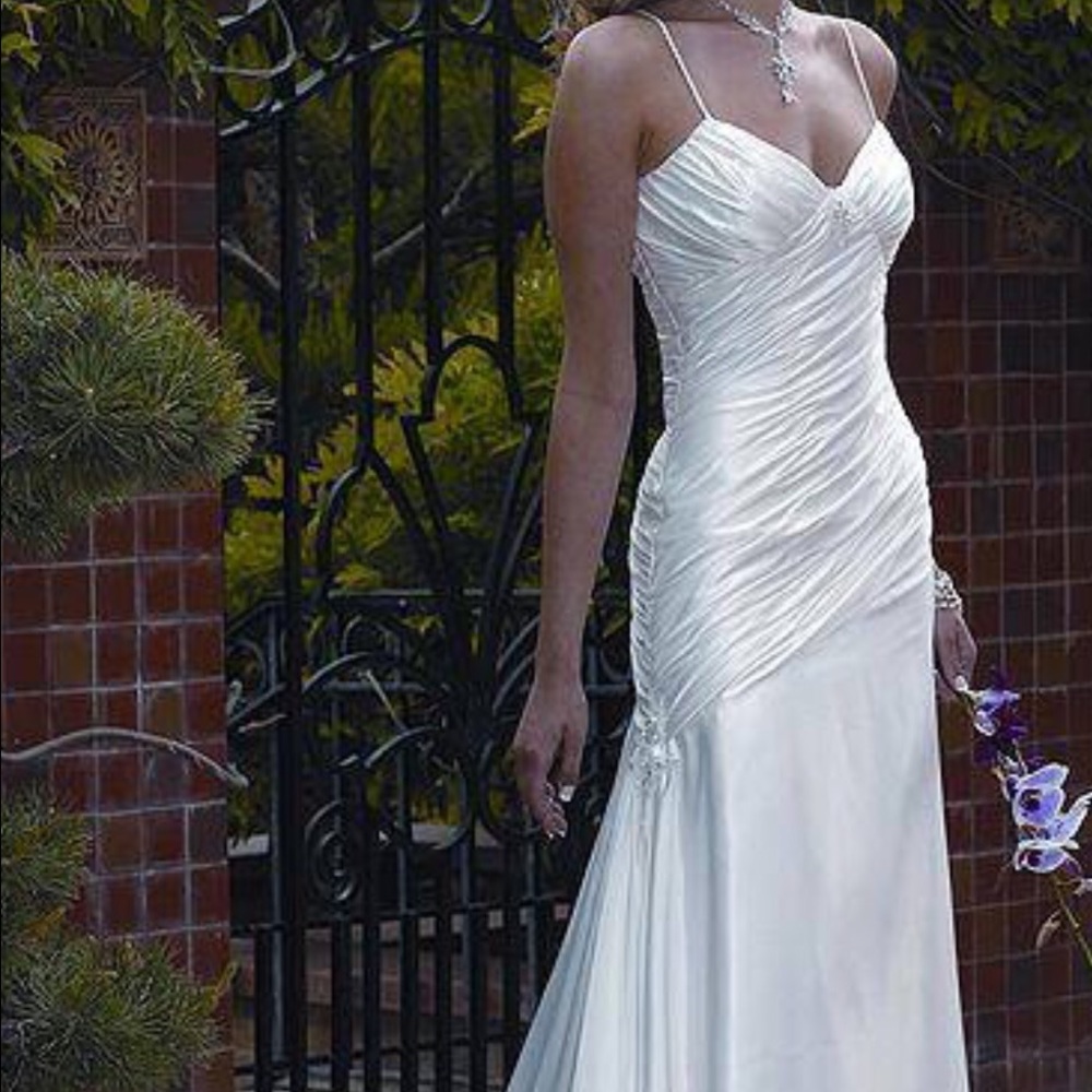 Pure White flowing wedding dress
