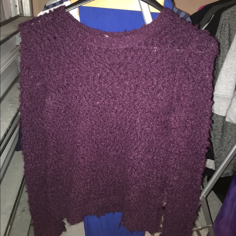 Free People Magenta Textured Sweater
