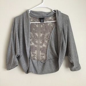 My Sister's Closet | Short Gray Cardigan Lace