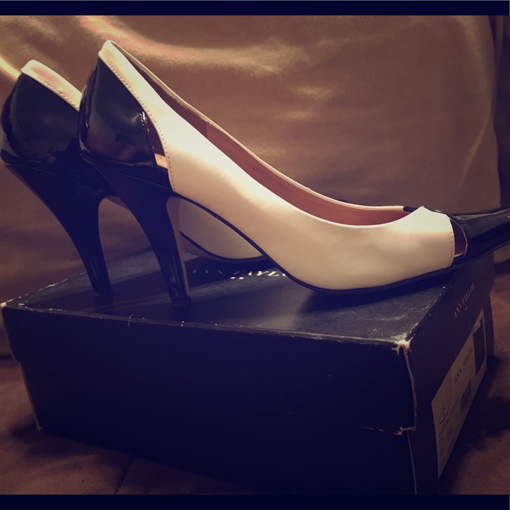 Black and white pumps