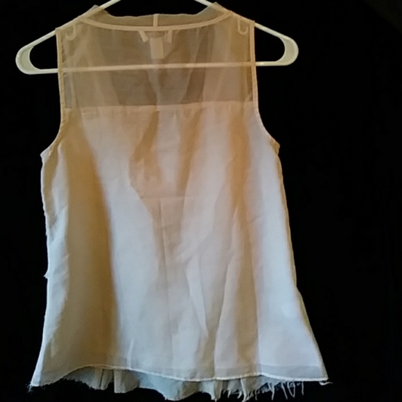 Ann Taylor Loft cream blush ruffled top - size XSP - Picture 2 of 3
