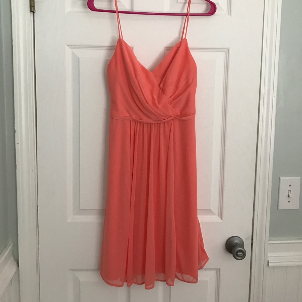 David's Bridal coral dress