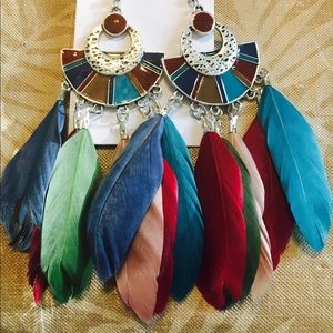 Bohemian feathered earrings