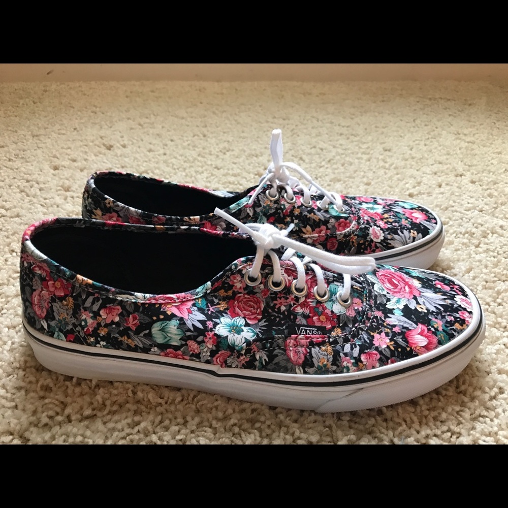 Vans multi-floral garden flower canvas shoes