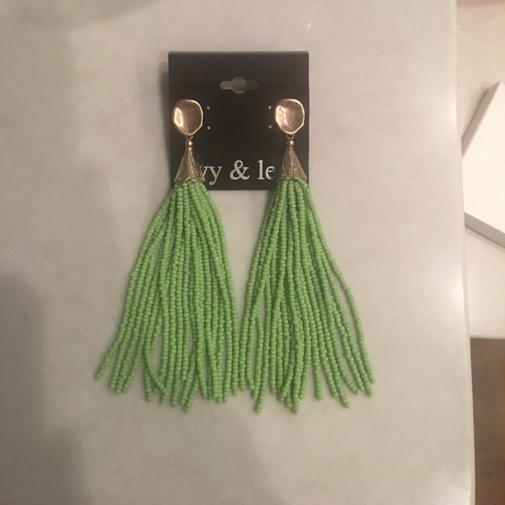 Brand new never worn lime green earrings!
