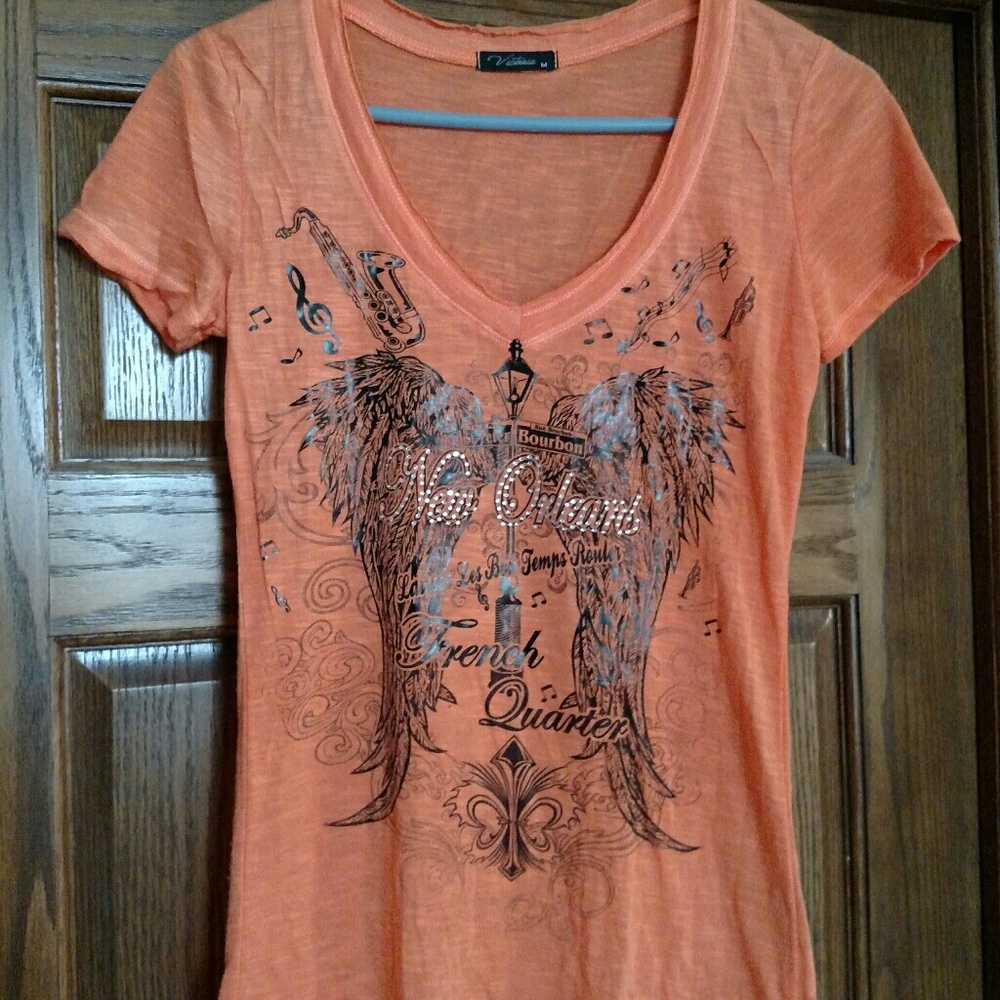 NWOT Boutique Orange New Orleans t-shirt size M