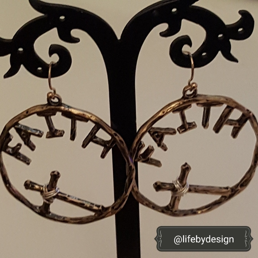 Faith & Cross Hoop Earrings