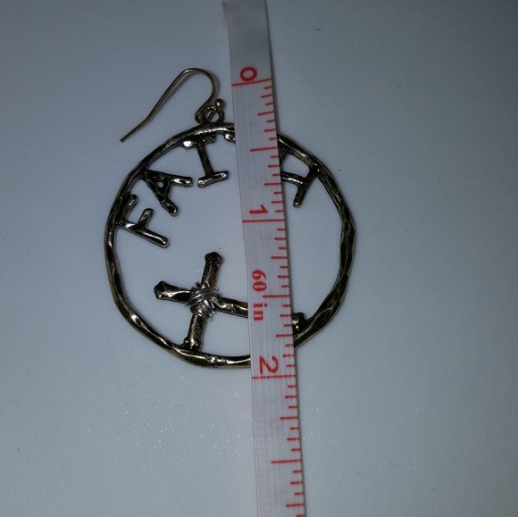 Faith & Cross Hoop Earrings - Picture 6 of 6