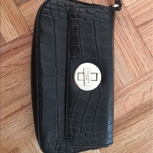 Kate spade black python clutch