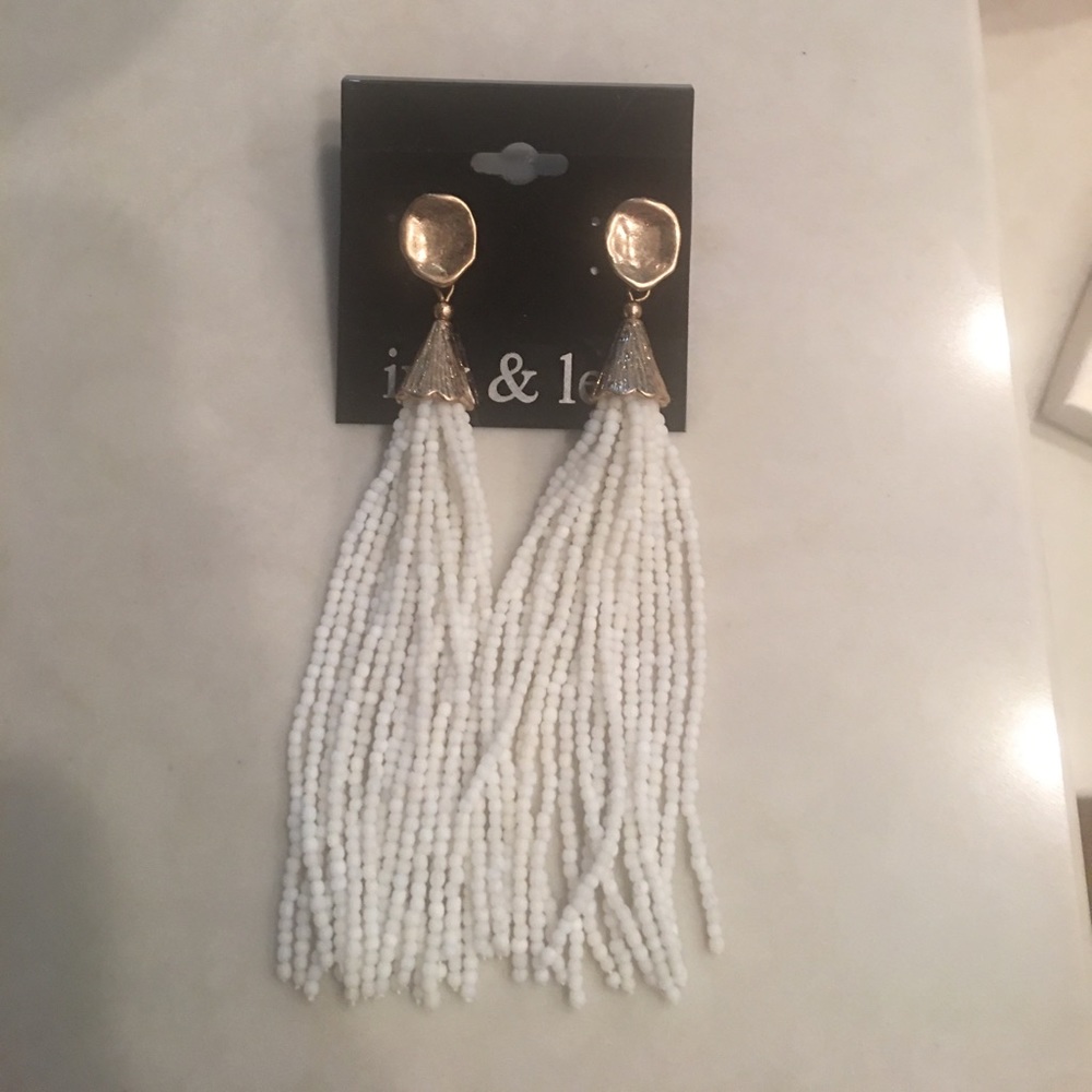 Ivy & Leo brand new white tassel earrings!