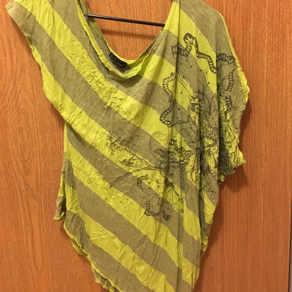Wet Seal green striped top