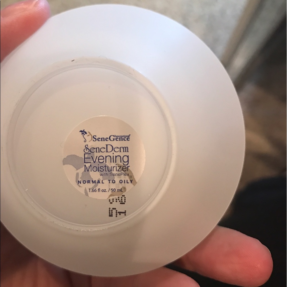 SeneGence Evening Moisturizer. Tested one time.