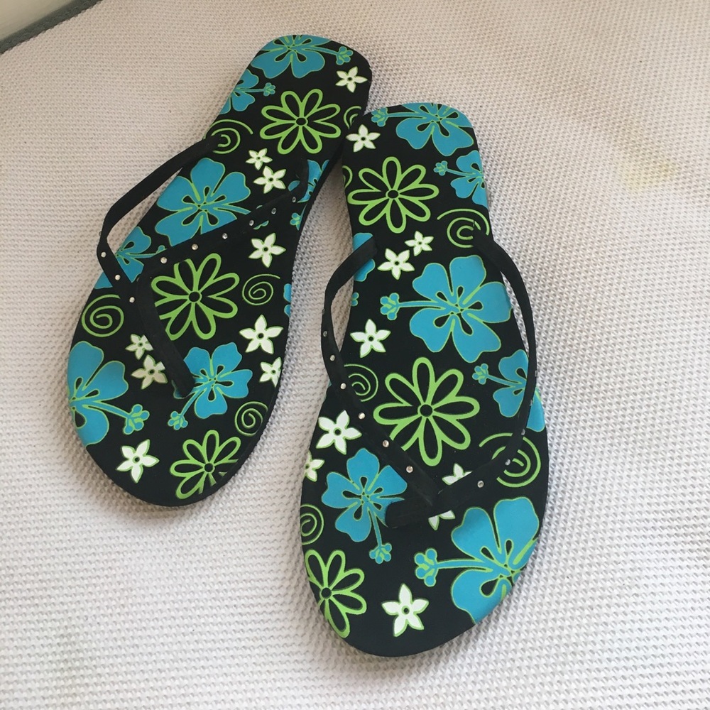 New Floral Flip Flops