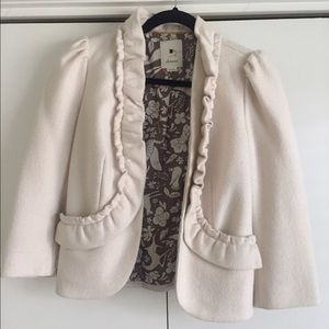 Anthropologie Elevenses Cream Blazer
