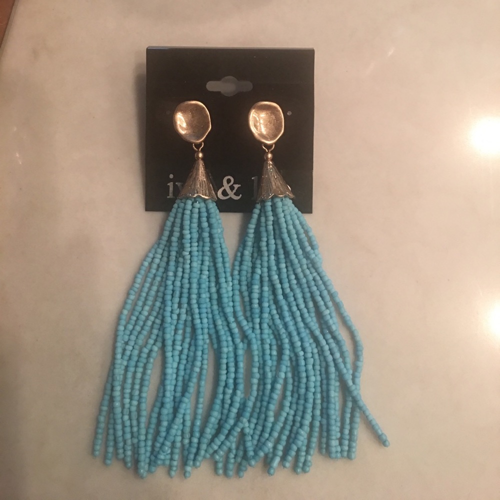 Ivy & Leo brand new baby blue tassel earrings!