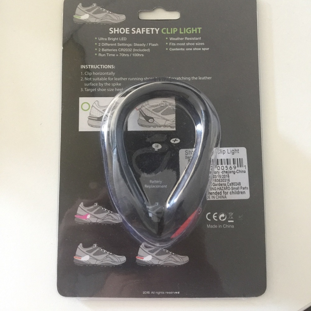 Led light shoe safety clip