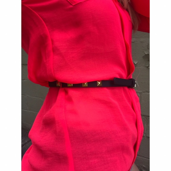 NWT Charlotte Russe XS pink belted blouse - Picture 3 of 3