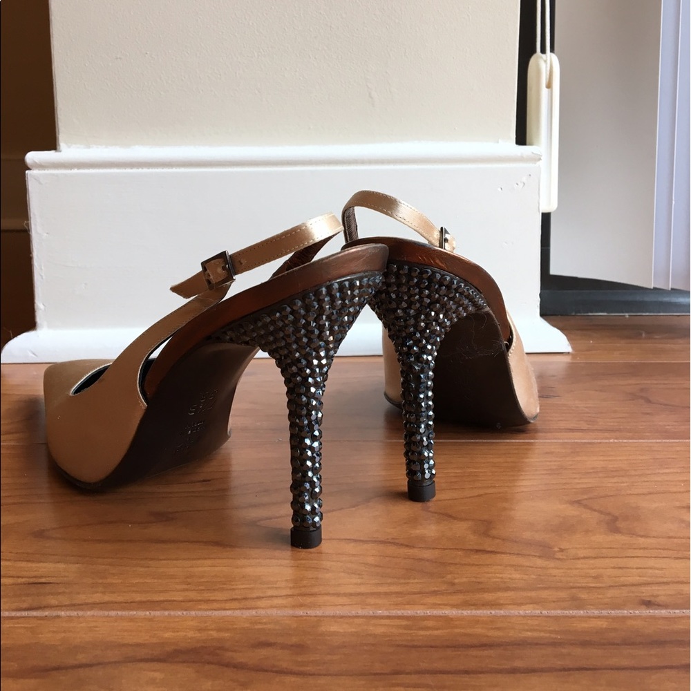 Brand New BCBGMAXAZRIA Silk Pumps Rhinestone Heels