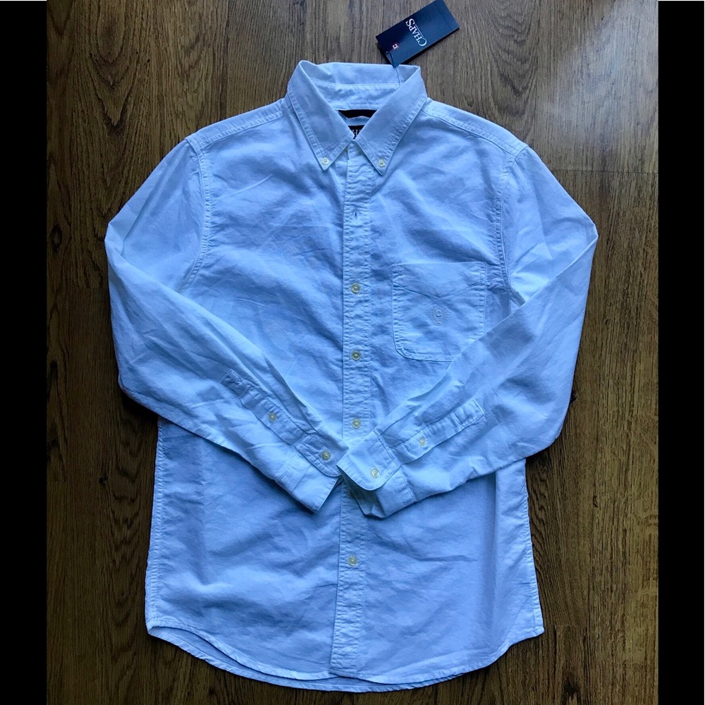 🔥 Men's Chaps All White Long Sleeve Button Down
