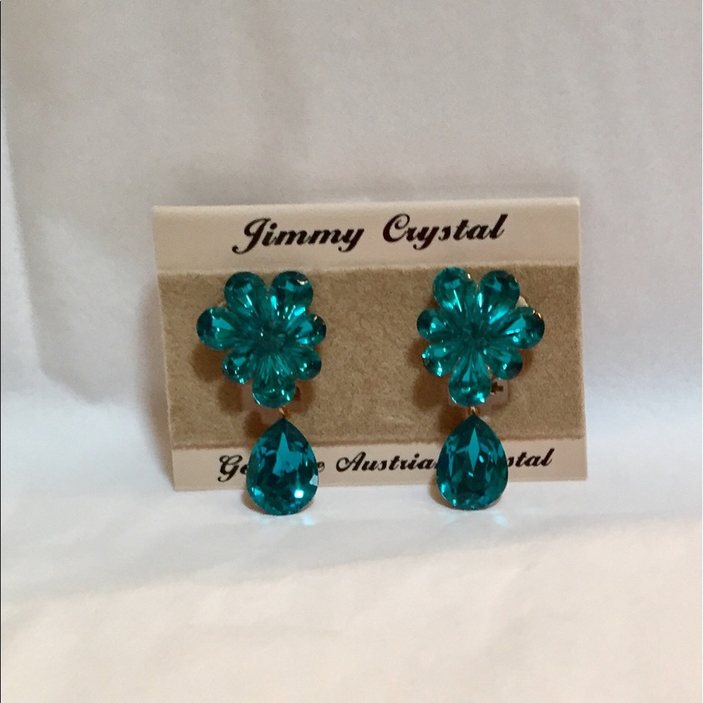 1" Jimmy Crystal Austrian Safety Pierced Earrings