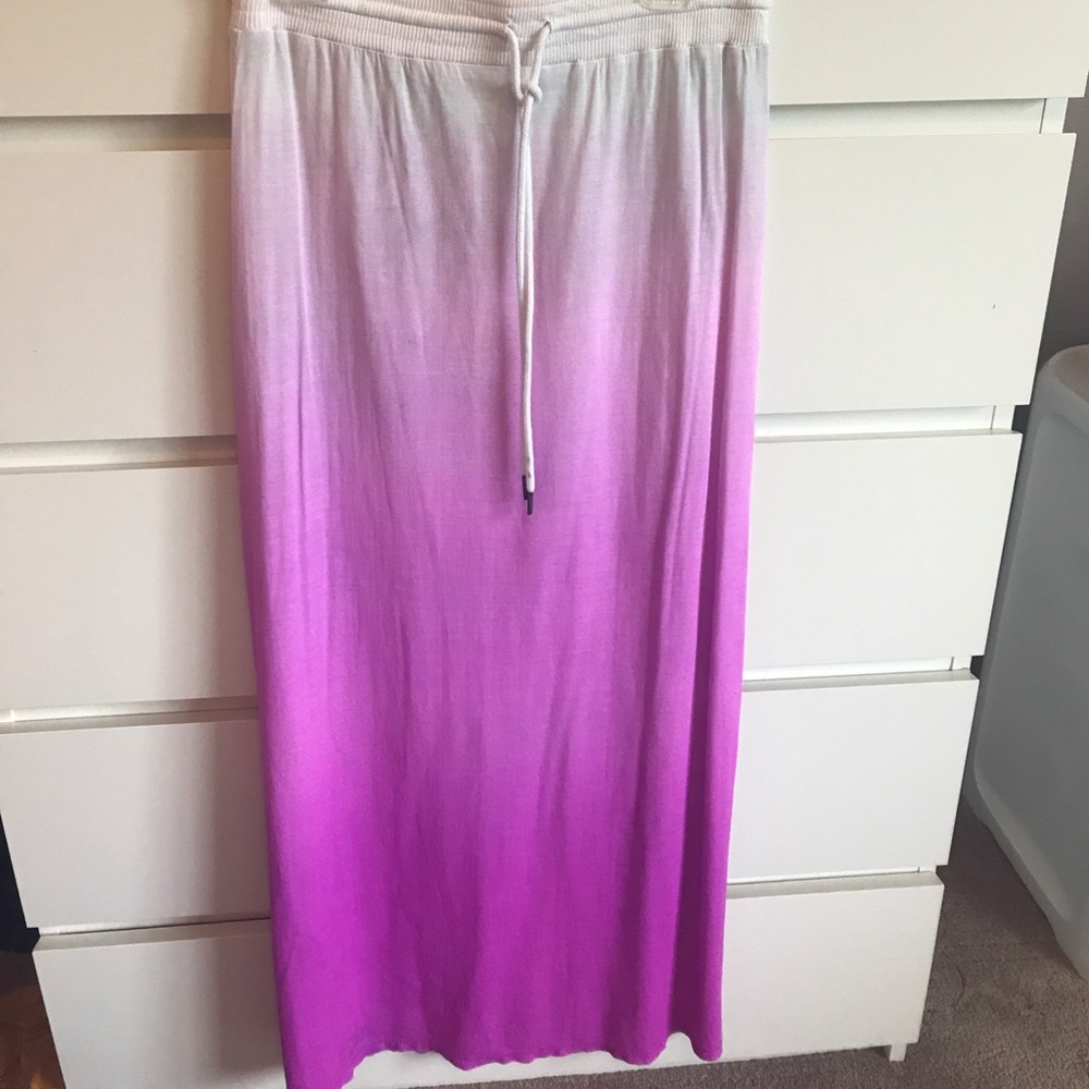 Pink ombré maxi skirt