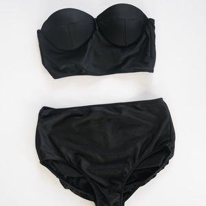 Albion Fit Strapless Bikini + High-Waisted Bottoms