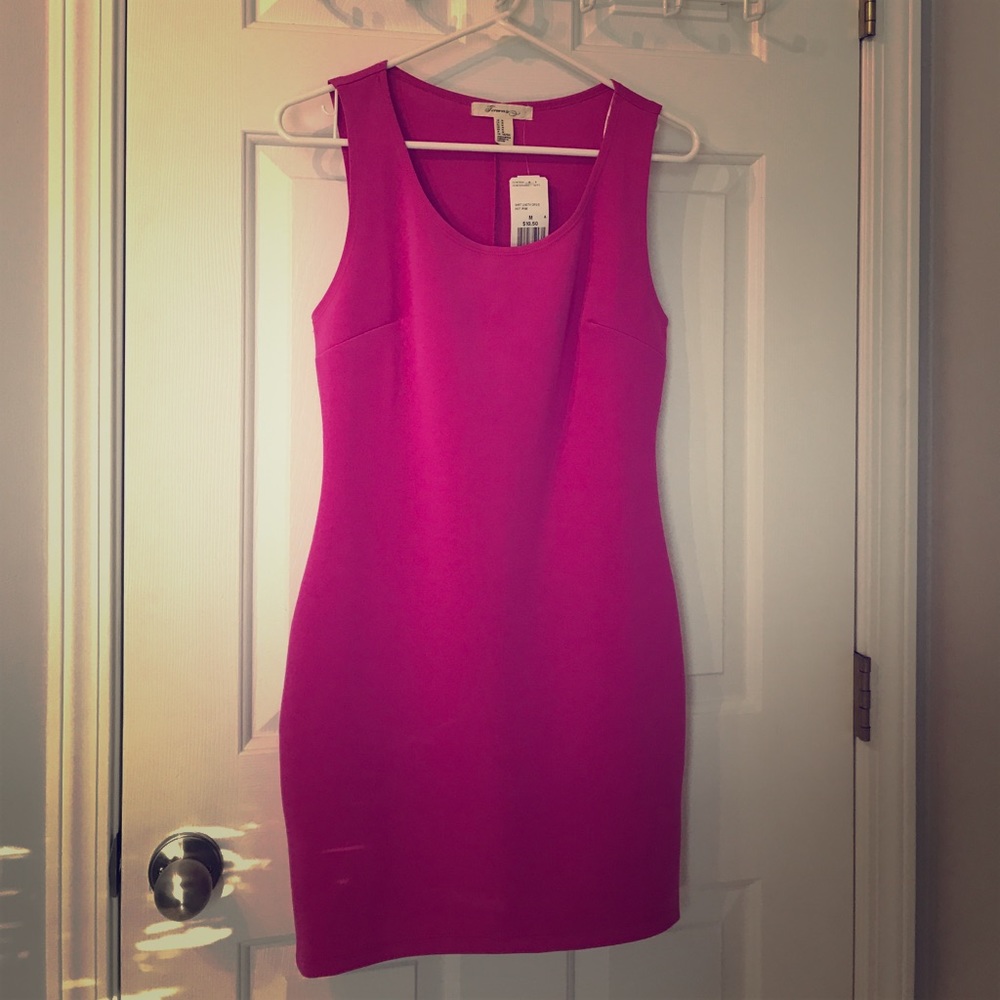 Bright pink dress!