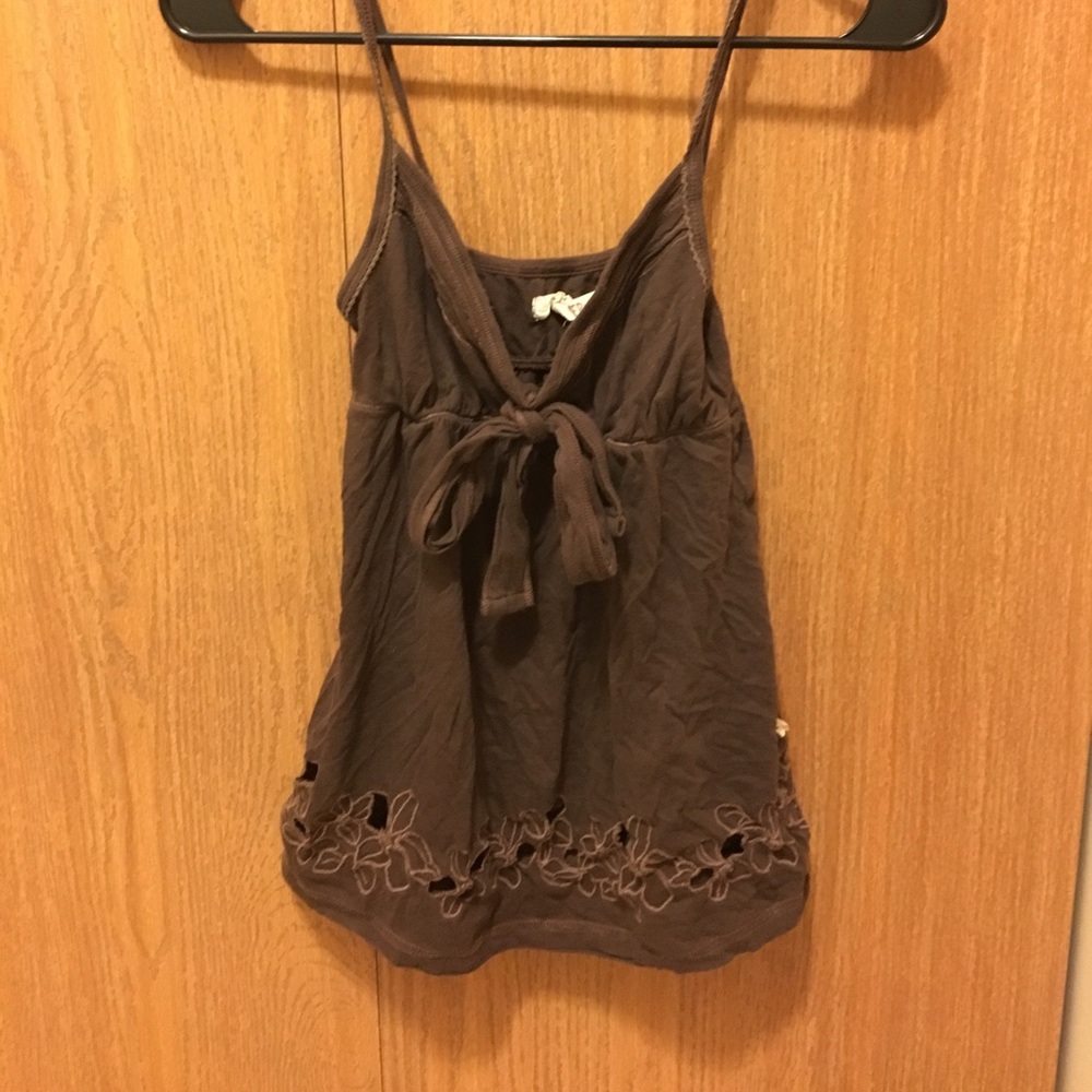 Hollister brown flowy tank top