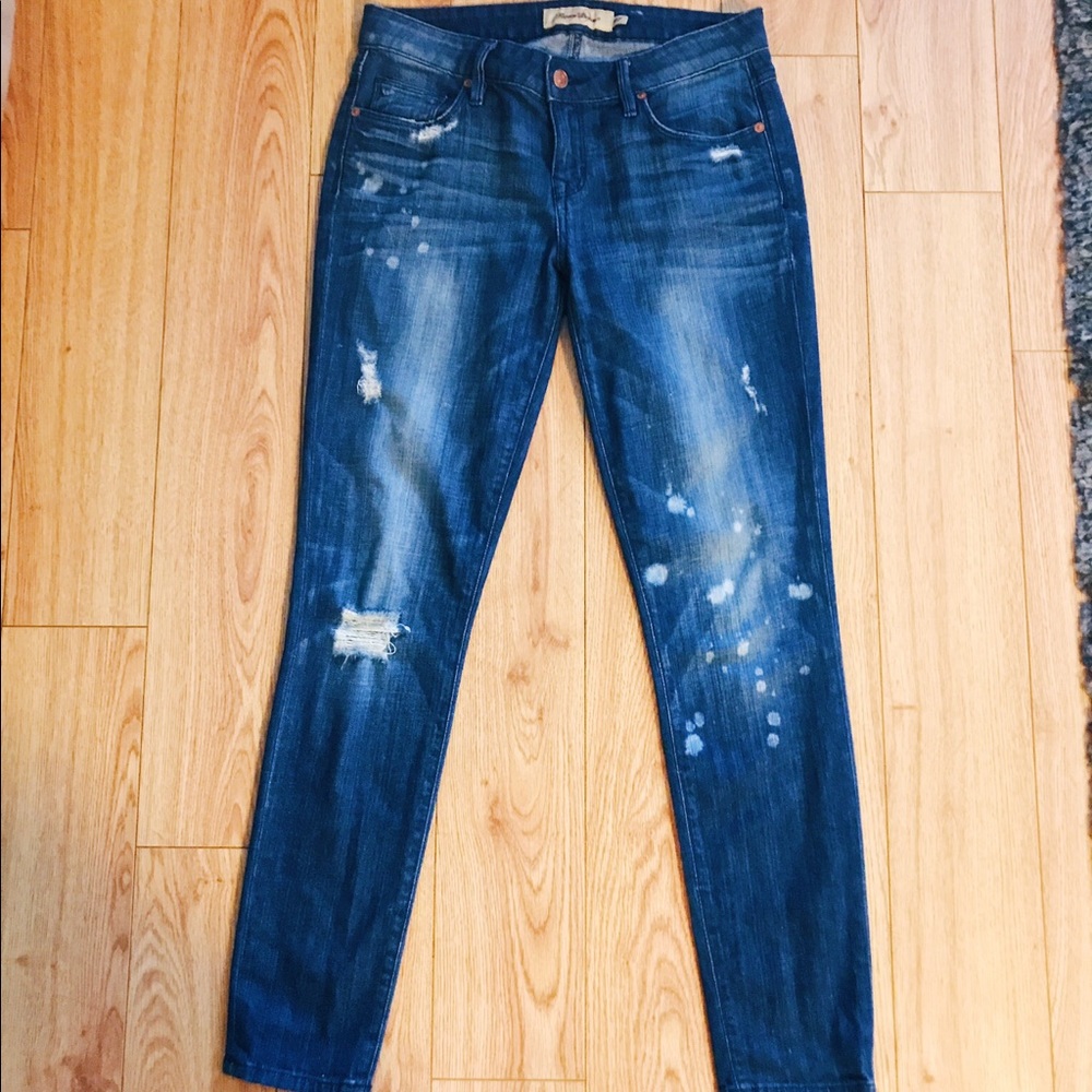 Raven Splatter Distressed Skinny Jeans