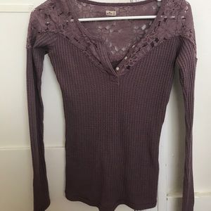 HOLLISTER THERMAL LONG SLEEVE PURPLE TOP