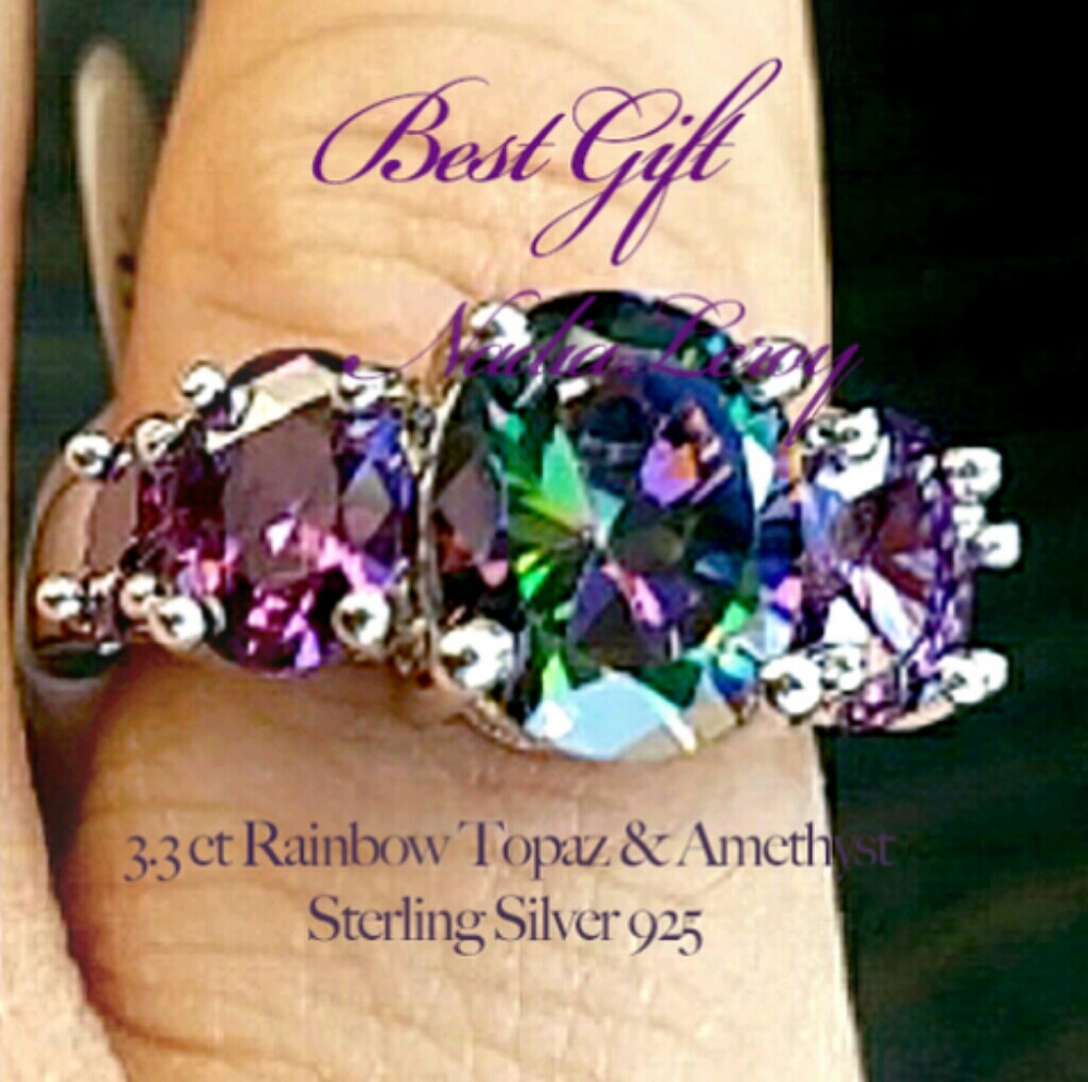 💗Luxurious Genuine Rainbow Topaz & Amethyst💗