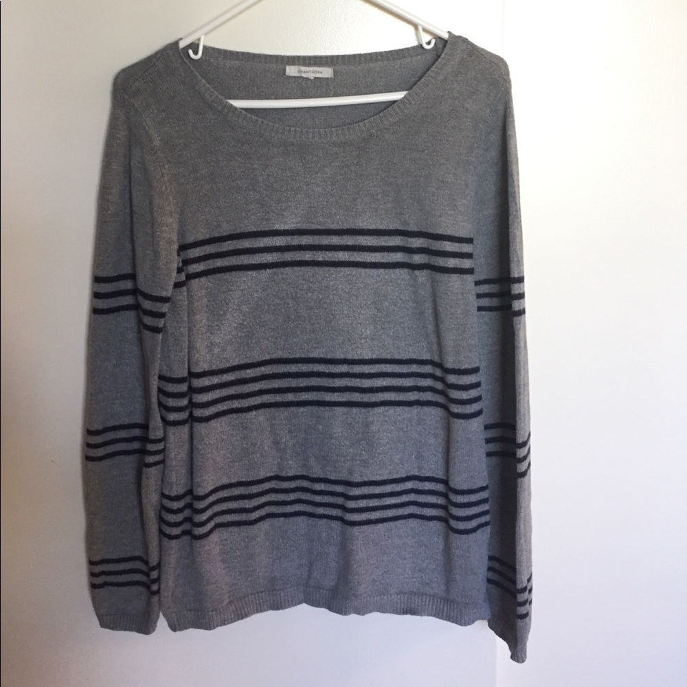41 Hawthorn Soft Striped Gray and Blue Sweater