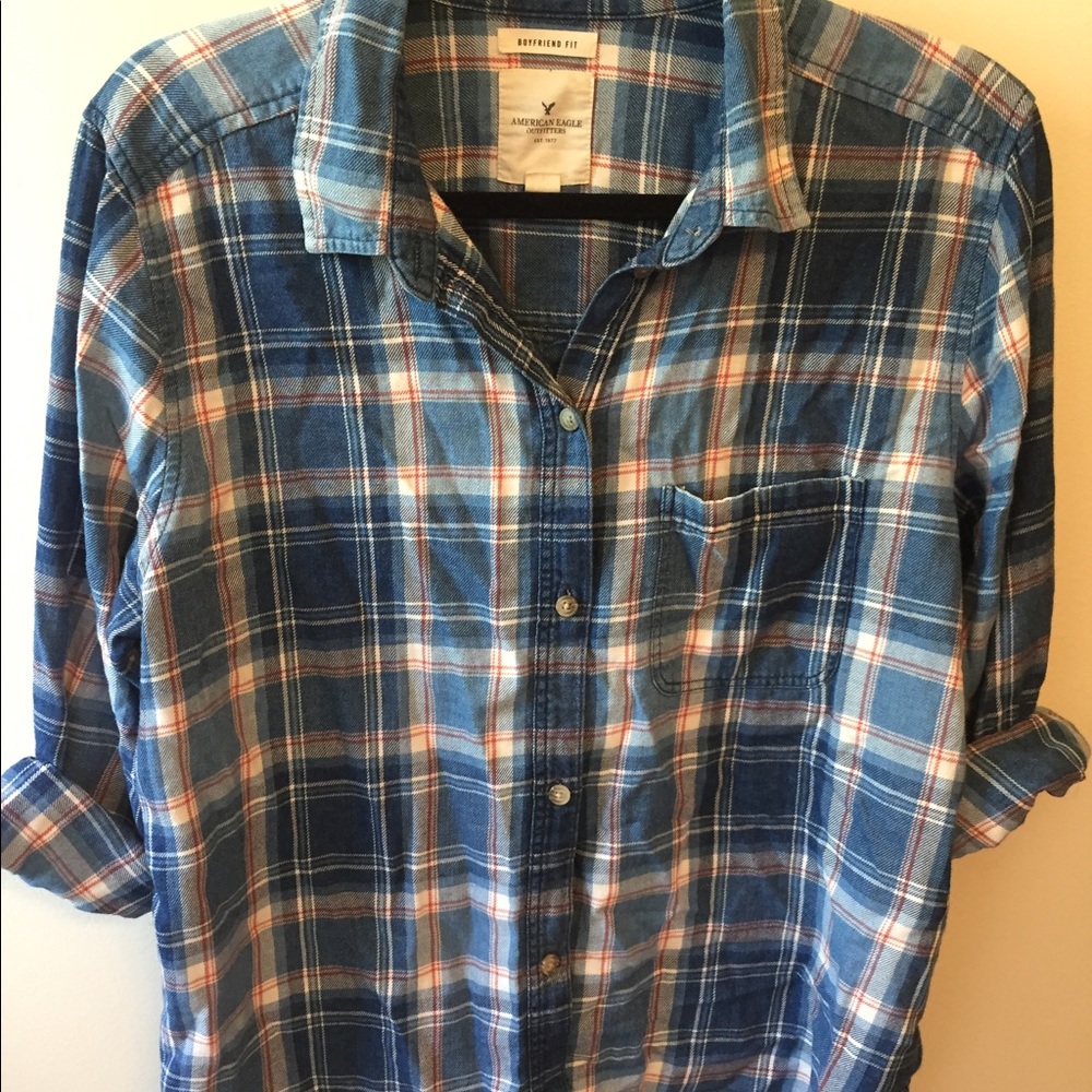 Plaid "boyfriend" flannel